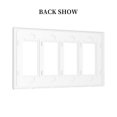 thumbnail image 2 of Flower Hello Daisy Switch Cover Decorative Wall Plate / 4-Gang Screwless / Standard Size 4.5x8 in, 2 of 5