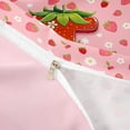 thumbnail image 4 of meiyoeat Cute Flowers Daisy Twin Duvet Cover,Strawberry Floral Theme Initial T Twin Bedding For Girl,Pink Reversible,2pcs,1 Duvet Cover and 1 Pillowcase, 4 of 6