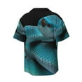 thumbnail image 5 of KLL Blue Viper Snake1 Print Men's Shirt Short Sleeve Button Down Summer Cuba Beach Shirts- Large, 5 of 5