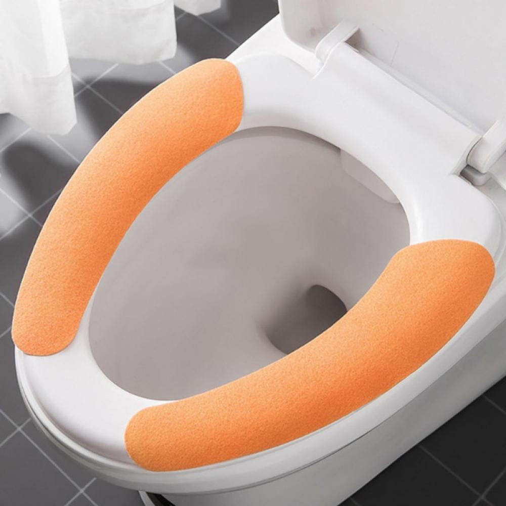 1Pair Toilet Seat Cover Soft Pad Portable Bathroom Closestool Mat Self-adhesive 