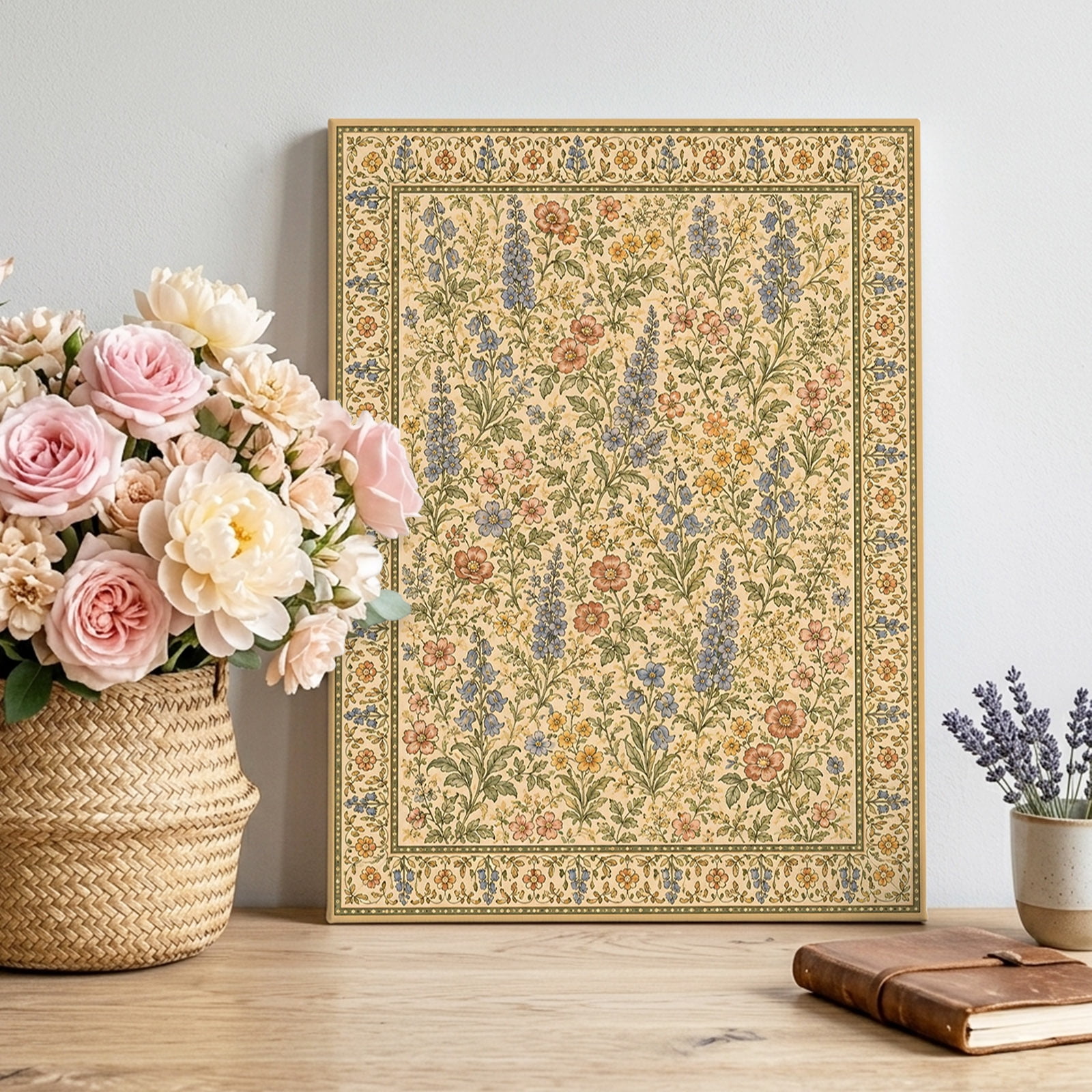 Canvas Wall Art Vintage Botanical Framed Canvas Prints for Living Room Bedroom Countryside Foliage Rustic Large Gallery Wrapped Wall Decor for Home Office Gifts 16 x20 Ship Next Day