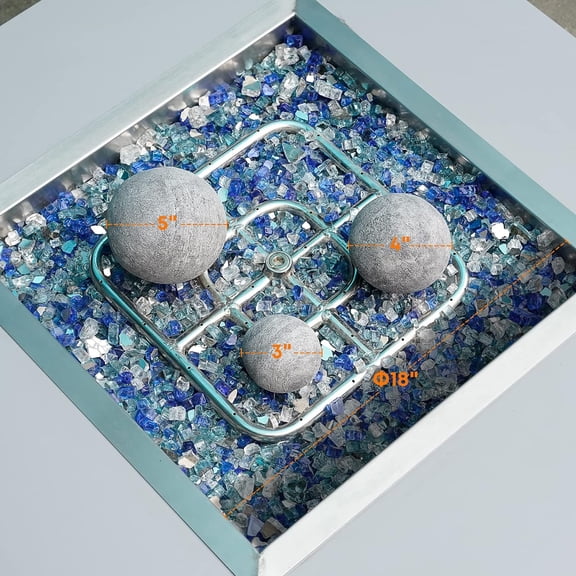 Ceramic Balls - 4" Round Fire Stones for Fire Pit Fire Bowl and Fireplace - Set of 12, Gray