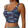 thumbnail image 5 of Sports Bra For Women, Cartoon Cute Shark Starfish Sports Bras For Women High Support, Workout Tank Tops Woman With Removable Cups, 5 of 8