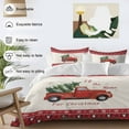 thumbnail image 3 of Christmas Duvet Cover Set King Size, Red Christmas Trucks Pine Tree Snow Farm Beige 4 Piece Soft Microfiber Bedding Set with 1 Duvet Cover, 1 Flat Sheet, 2 Pillowcases, 3 of 9