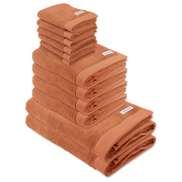 TOM TAILOR Juego de toallas, 12 piezas. - Color Bath, 2 toallas de baño, 4 toallas de mano, 6 toallas de invitados Coral Set