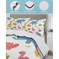 Aminata Kids Hoogwaardig dinosaurus Dino beddengoed, 135 x 200 cm, katoen, voor jongens, duurzaam en kleurrijk, ÖkoTex gecertificeerd