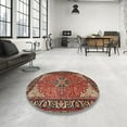 thumbnail image 4 of Ahgly Company Machine Washable Indoor Square Traditional Tiger Orange Brown Area Rugs, 3' Square, 4 of 7