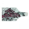 thumbnail image 1 of Hummingbird Cutting Board, Orchid Flowers Bouquet and a Hummingbird Nature Wildlife Design Print, Decorative Tempered Glass Cutting and Serving Board, Wine Bottle Shape, Burgundy, by Ambesonne, 1 of 1