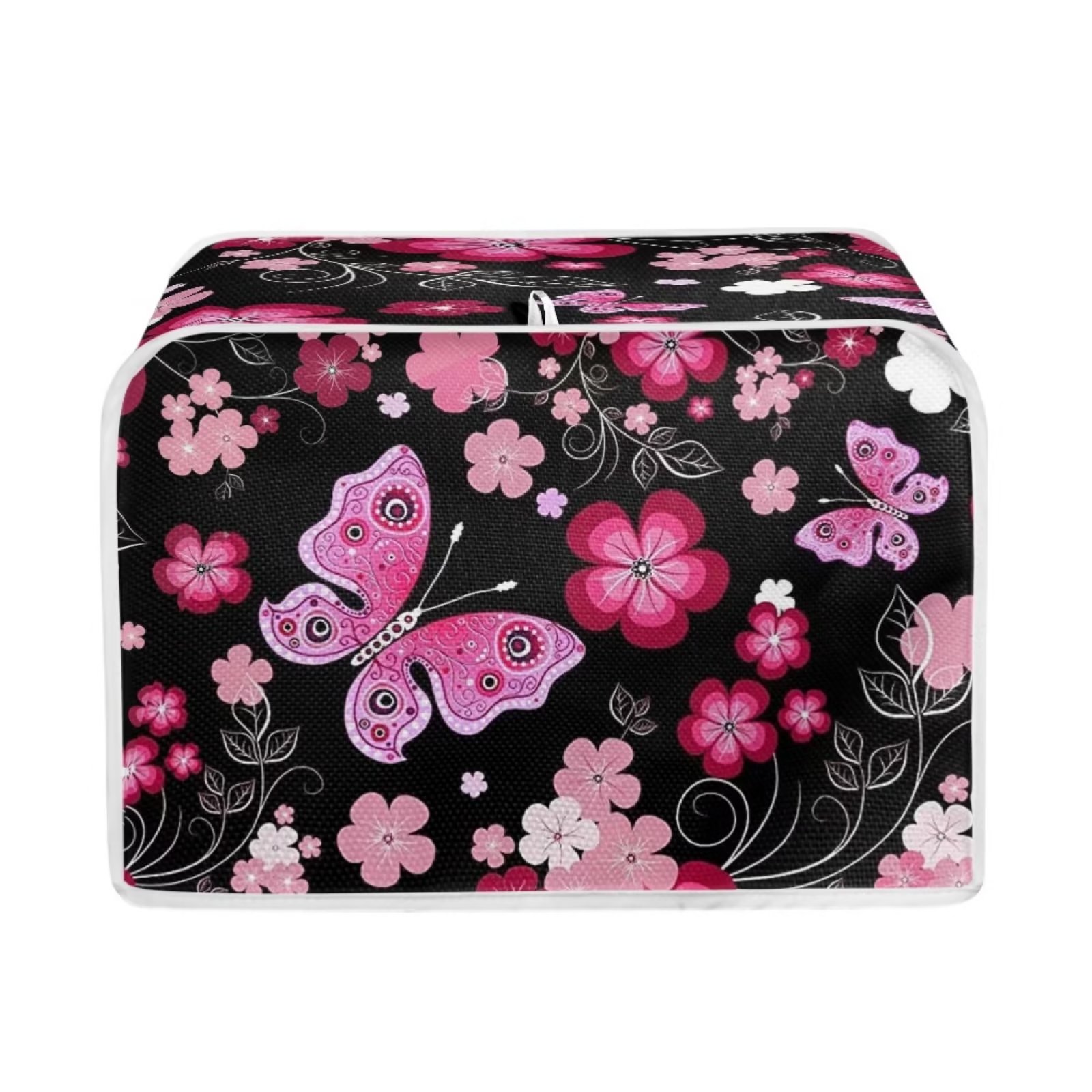 Kuiaobaty Toaster Cover Pink Butterfly Flowers Wides Slot Toasters