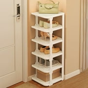 pstuiky Shoe Rack Organizer Plastic, Stackable & Foldable Sturdy Storage for Entryway, Closet & Living Room 9.84X10.62X34.6 Inches Multifunctional Cabinet for Sneakers, Books & Toys