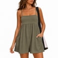 thumbnail image 5 of Carlikeit Women's Summer Romper Dress with Shorts Underneath Spaghetti Strap Sleeveless Wide Leg Jumpsuit, 5 of 10