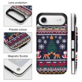 thumbnail image 5 of Wallet Case For Apple iPhone Air / 17 Pro / 17 Pro Max Series with Card Holder, PU Leather Kickstand Card Slots Screen Protector Included For iPhone 17 Series, Knitted Christmas Deer Snow, 5 of 8
