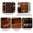 thumbnail image 4 of 41.9" Home Bar Cabinet, Industrial Walnut Rattan Door Fold Out Bar Cabinet with Storage Bar Table, 4 of 10