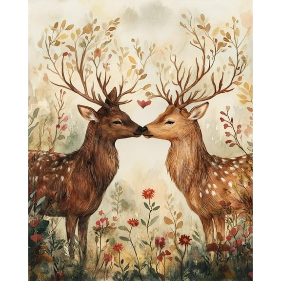 Paint by Numbers for Adults Kids Beginner Autumn Deer Love DIY Acrylic Painting by Numbers Kits with Brushes Acrylic Pigment Home Decoration Brithday Gifts 16 x 20 inch