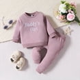 thumbnail image 2 of Splozh Kids Fall Clothes Toddler Baby Girl Clothes Girl Long Sleeve Pullover Sweatshirt Stretch Jogger Pants Fall Winter Outfit Purple,3-6 Months, 2 of 7