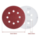 thumbnail image 2 of Juego 150 Pcs Discos De Lija Bloosom  Perforado De 5 Pulgadas Autoadherible Rojo, 2 of 4