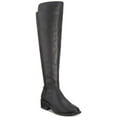 thumbnail image 5 of Material Girl Women's Darcell Leather Almond Toe Over Knee Fashion Boots Black Size 8 M, 5 of 6