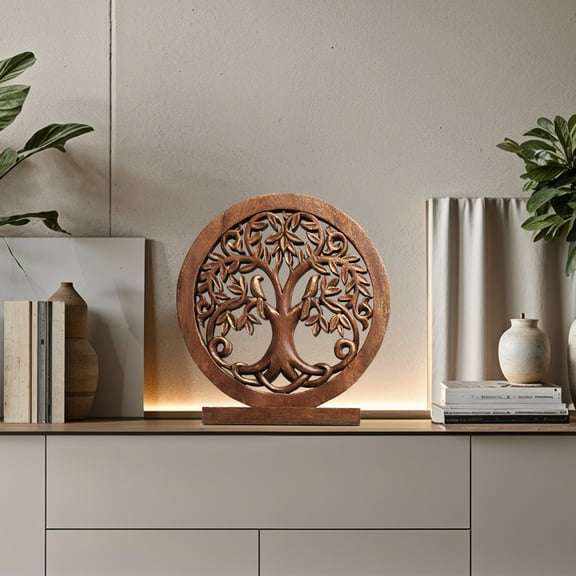 Decozen Home Decor Handmade Wooden Sculpture in Tree of Life Acacia Wood, Perfect for Mothers Day Gift