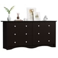 thumbnail image 4 of Vineego 58'' 6 Drawers Dresser, Rustic Modern Chest of 6 Drawers Extra Wide Double Dresser for Master Bedroom or Nursery Storage,Brown, 4 of 7