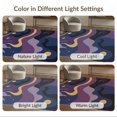 thumbnail image 7 of ODIKA 3'x5' Washable Accent Rug Pet Friendly, Non-Shedding Mat Purple Gold Celestial Waves and Starry Design Elegant Flowing Lines with Abstract Night for Bedside, Nursery Room, 7 of 7