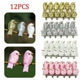 thumbnail image 6 of 12Pcs Cute Clip-on DIY Gifts Xmas Tree Ornaments Festival Garden Decoration Micro Decorative Prop Mini Fake Birds PINK, 6 of 8