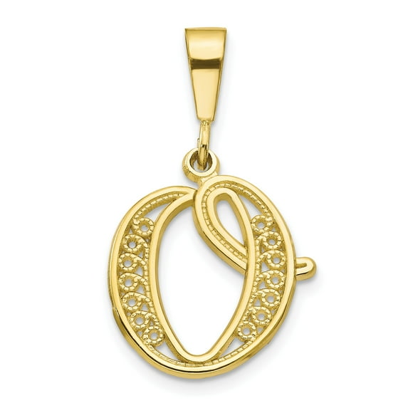 10k Initial O Charm in 10k Yellow Gold