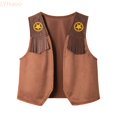 thumbnail image 2 of LYHaoo Kids Boys Western Cowboy Fringe Vest, Open Front Sleeveless Tassel Vest Festival Party Dress Up Waistcoat,3-4 Years, 2 of 4