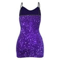 thumbnail image 6 of LYEAA Short Dresses for Women Party Night Sleeveless V Neck Sparkly Mini Dress Sheath Elegant Dress Bodycon Solid Color Dress Slip Dress Fashion Holiday Club Dress Stretchy Ball Gown Dress Purple S, 6 of 6