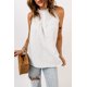 thumbnail image 2 of ABPHQTO Camiseta sin mangas blanca con ribete de croché y cuello alto para mujer, 2 of 5