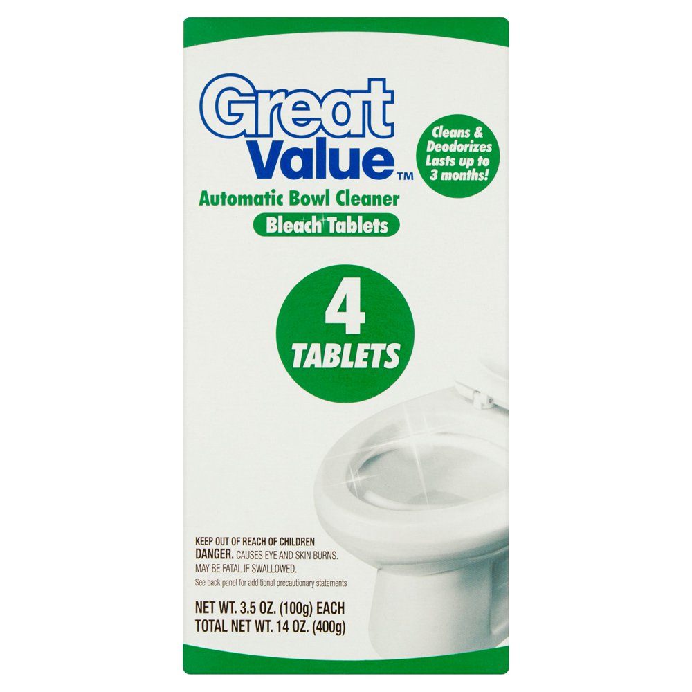 Great Value Toilet Bowl Bleach Tablets, 3.5 oz, 4 Count