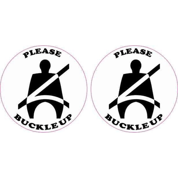 2in x 2in Please Buckle Up Stickers