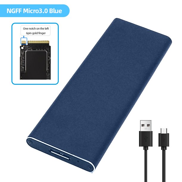 USB 3.1 TYPE-C a M.2 NGFF SSD Estuche para 2230/2242 SSD (NGFF Micro3.0 Azul) Tmvgtek Para estrenar
