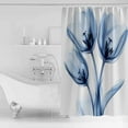 thumbnail image 4 of Extra Long Shower Curtain 72x96 Inch, Blue Flowers Shower Curtain Waterproof Bathroom Decor Gradient Botanical Tulip Floral Plants Fabric Bath Curtain Set Accessories with Hooks, 4 of 6