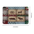 thumbnail image 3 of Cabin Bear Bath Mat Rustic Lodge Moose Deer Rug Vintage Brown Blue Wood Boards Buffalo Check Plaid Doormat Floor 16"x24", 3 of 8