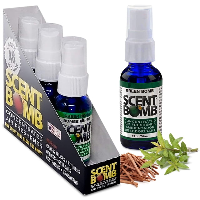Spray ambientador Scent Bomb Green Bomb 30 ml, paquete de 4