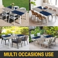 thumbnail image 5 of Navy Blue Striped Table Cloths for 3 Foot Rectangle Tables, Farmhouse Stripes Modern Abstract Art Patio Waterproof Elastic Fitted Tablecloths, Washable Rectangular Table Cover for Camping, 5 of 8