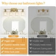 thumbnail image 2 of 4 Light Bathroom Light Fixtures, Brass Vanity Lights for Bathroom with Clear Glass Shades, Modern Bathroom Wall Sconces for Mirror Living Room Cabinet, 2 of 14