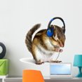 thumbnail image 1 of Funny Chipmunk Listening to Wall Mural by Wallmonkeys Peel and Stick Graphic (24 in H x 21 in W) WM3669, 1 of 4