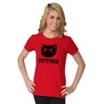 thumbnail image 3 of Cattitude Funny Cat Ladies Pet Lovers Womens Fitted Plus Size Graphic Tee Brisco Brands 2X, 3 of 5