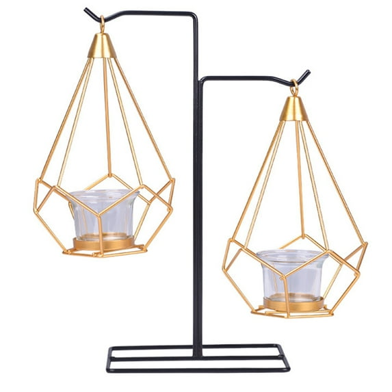 Yuedong Nordic Style Candle Holder Multifunctional Home Decoration Golden Glass Candlelight Dinner Channel