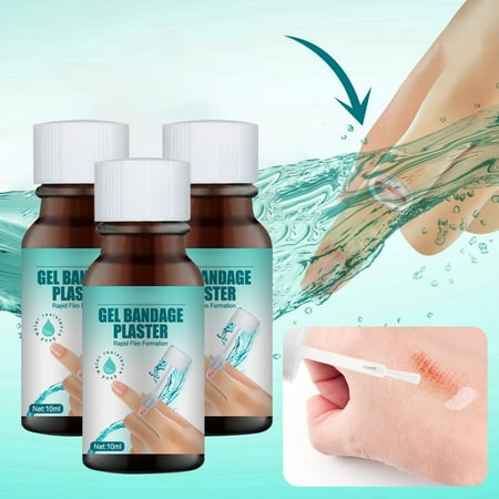 Gel Wound Dressing Liquid Waterproof Transparent Wound Protection Gel to Effectively Moisture and Dust Infection，3PCS