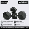 thumbnail image 2 of MAGMA Premium Rubber Hex Dumbbell Sets, 2 of 8