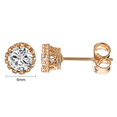 thumbnail image 3 of Airoki 18k Rose Gold Plated Halo Round Stud Earrings with Simulated Diamond Crystal for Women Dainty Small Earrings Jewelry, 3 of 5
