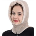 thumbnail image 3 of Ladies Elegant Knitted Balaclava Hat Women s Scarf Hat Set with Zip Neck Ear Warmer Thick Windproof Fleece Padded Hood Cycling Skiing Cap Winter Outdo, 3 of 4