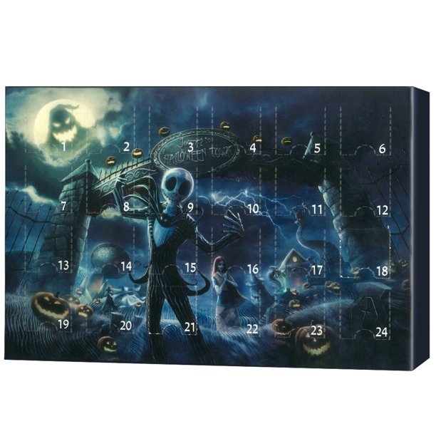 Caja ciega con calendario de atmósfera de terror gótico, 24 unidades, gran oferta, calendario de cuenta atrás para Halloween 2024