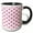 Black/White, variant on 3drose, Cute Pink Kiss Lips Imprint Pattern, 11oz Two-tone Black Mug