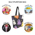 thumbnail image 7 of FORMRS Womens Canvas Tote Bag with Zipper Inner Pocket Shoulder Handbag, Yellow Halloween Ghosts, 7 of 7