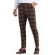 thumbnail image 5 of Pantalones de cuadros INSPIRE CHIC para hombre, chinos formales de frente plano, patrón a cuadros, 30 marrón, 5 of 6