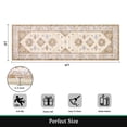 thumbnail image 3 of MeyJey 2'x6' Runner Rug for Hallways, Non Slip Entryway Mat with Rubber Backing Washable Oriental Vintage Rug for Entryway Kitchen Bedroom Laundry, Beige/Brown, 3 of 9