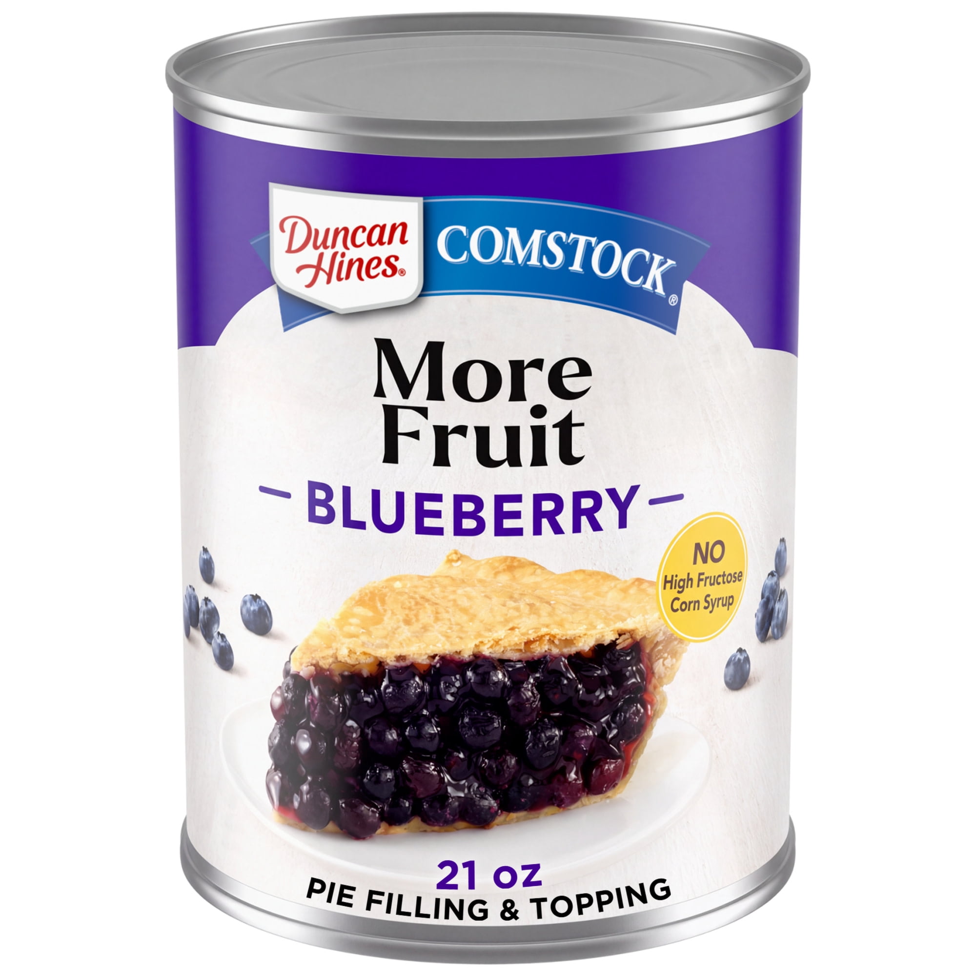(3 pack) Duncan Hines Comstock More Fruit, Blueberry Pie Filling and Topping, Ready to Use, 21 oz.
